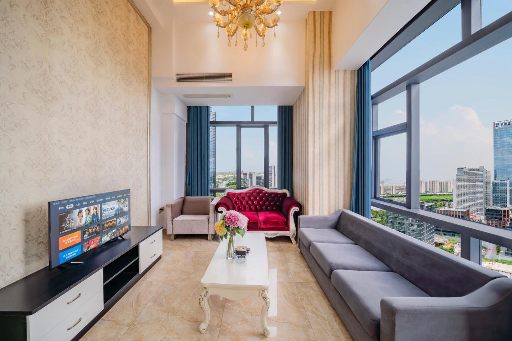 April Fair Duplex Apartment Guangzhou South Railway Station Ao Yuan Yue Shi Dai Branch Exterior foto